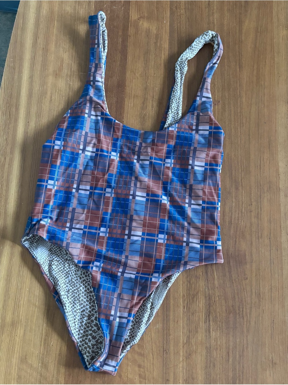 Acacia vintage style plaid one piece